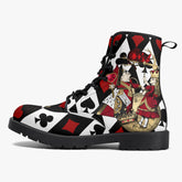 Alice in Wonderland Queen of Hearts Lace Up Combat Boots - Through the Looking Glass Gothic Boots (JPREG102)